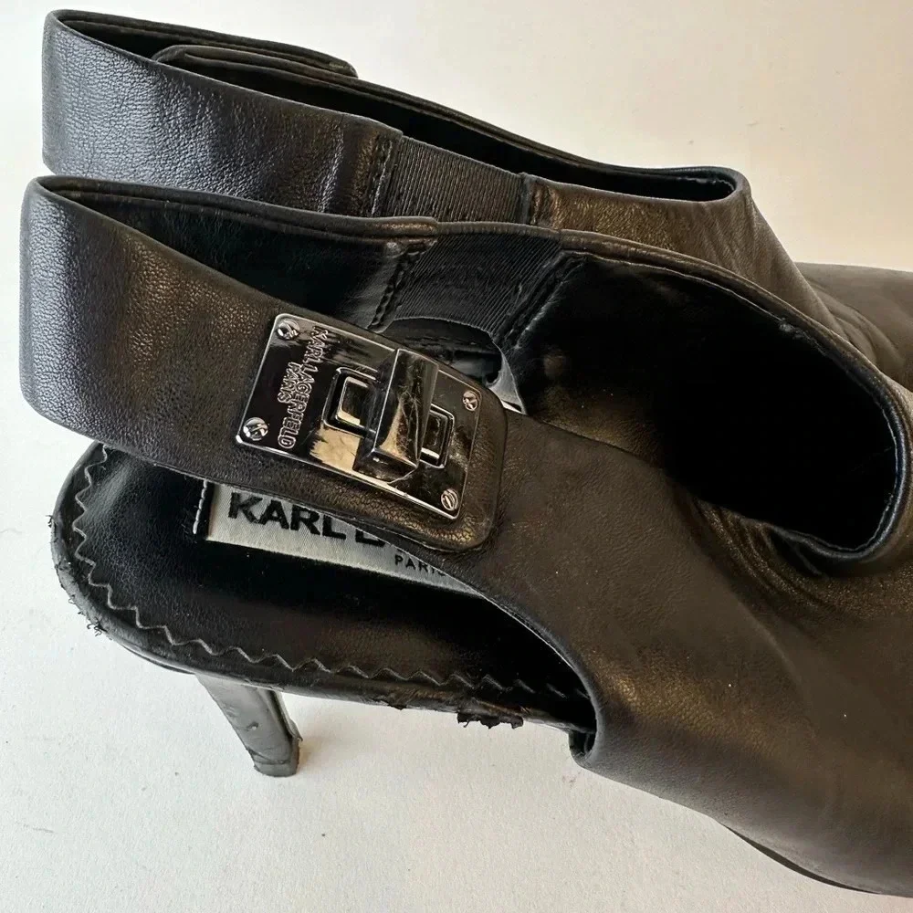 Karl Langerfield Maddie Slingback Heel Booties